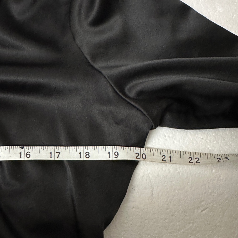 BCBG Max Azria women's black 3/4 bell sleeve button down shiny shirt,‎ Size: M - Picture 7 of 9